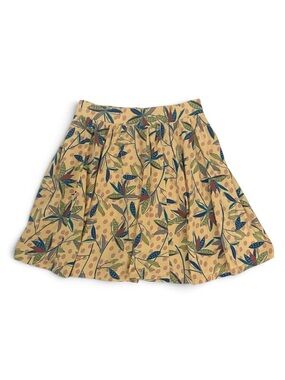 Tea Collection Floral Jersey Skirt with Undershorts, Beige Yellow, Size 16 XXL